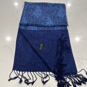 Pashmina 100% Cashmere Scarf blue 70 X 26 Blue